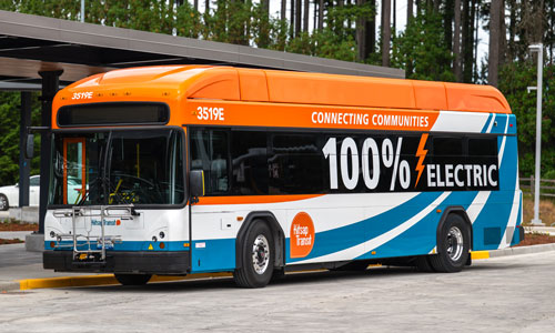 Kitsap Transit Electric Bus at transit center