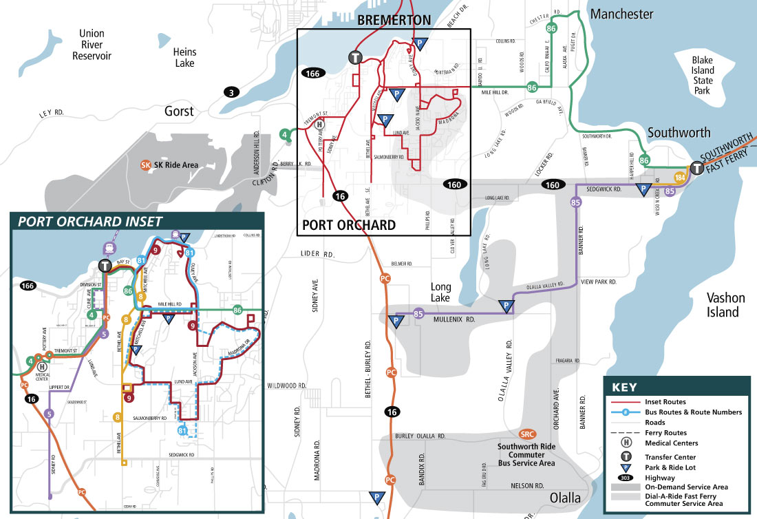 South Kitsap System Map | Kitsap Transit